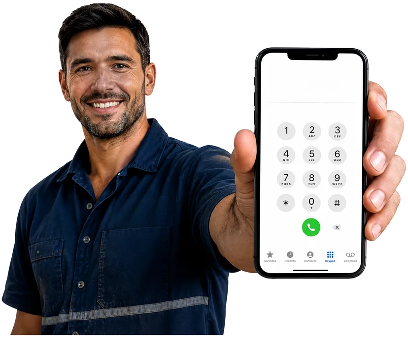 Our plumber taking a booking call for Camden