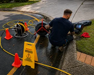 On-site drain inspection at a Camden property